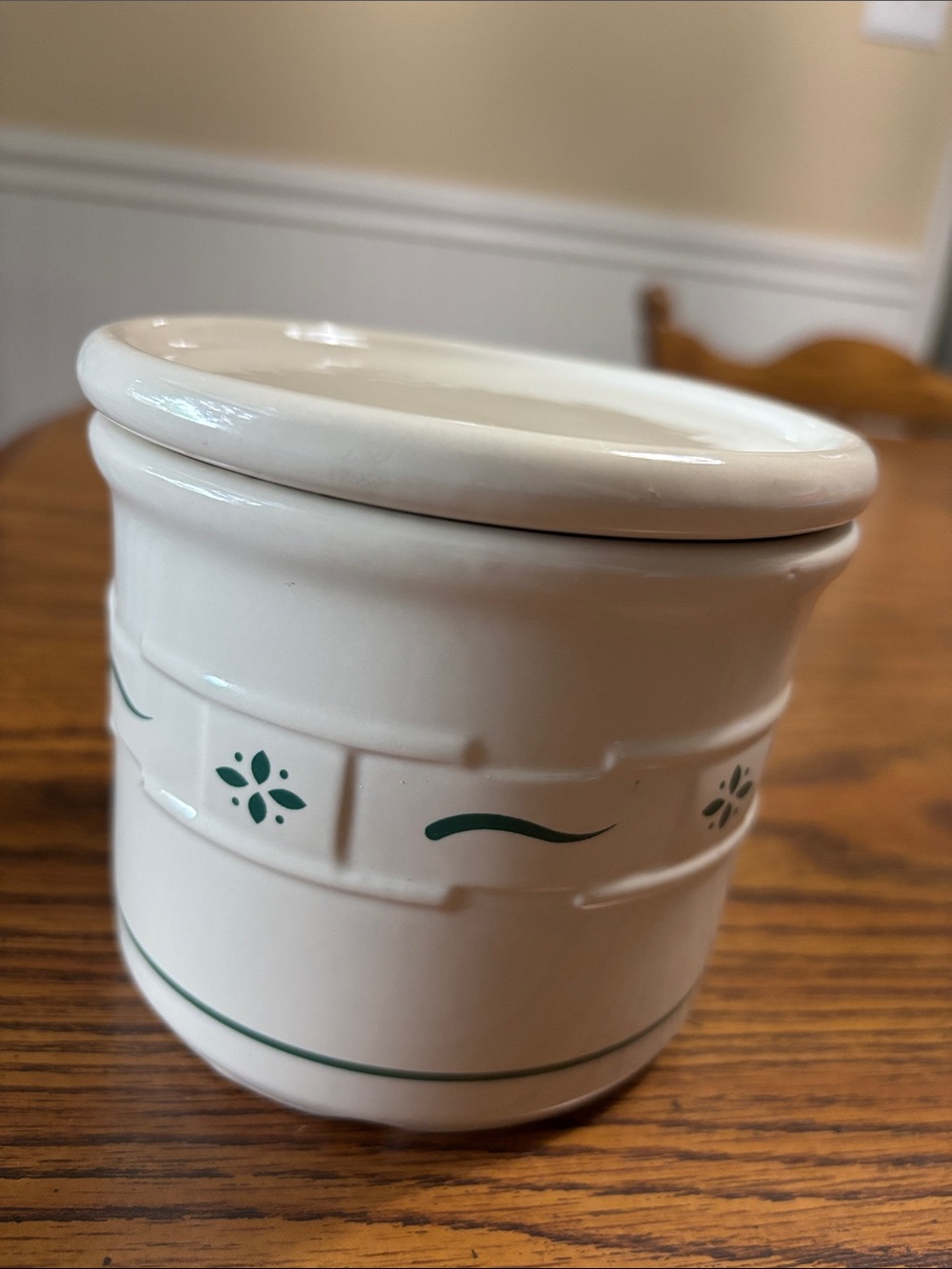 Longaberger Pottery small crock with lid